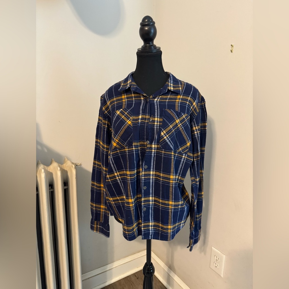 Kendall & Kylie Navy & Yellow Flannel